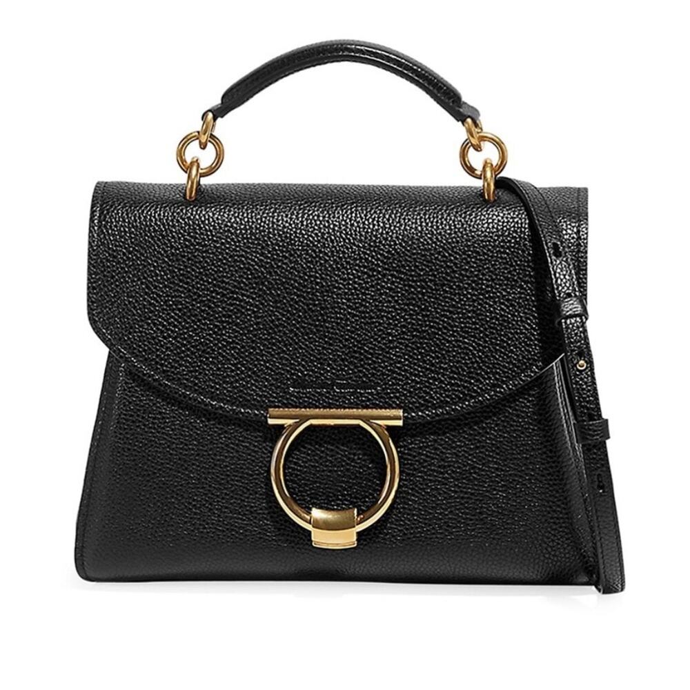 Salvatore Ferragamo Women's Black Margot Small Top Handle Satchel Bag sz OS